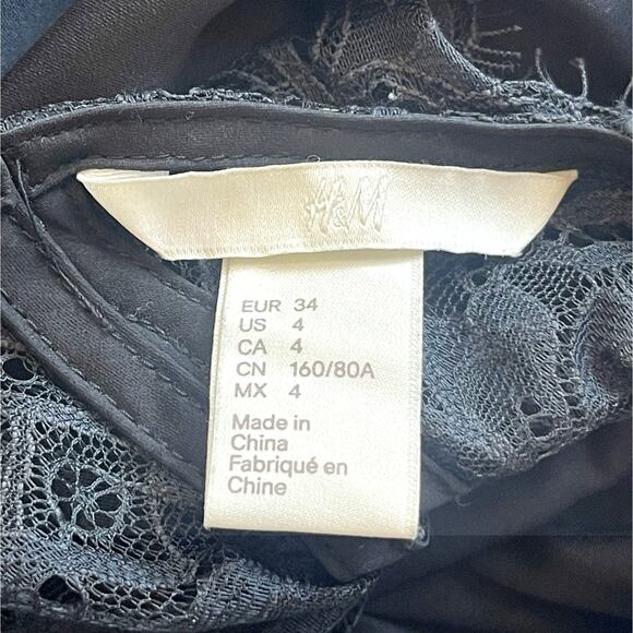 H&M Black Lace Racerback Halter Dress Size 4 - Picture 9 of 10